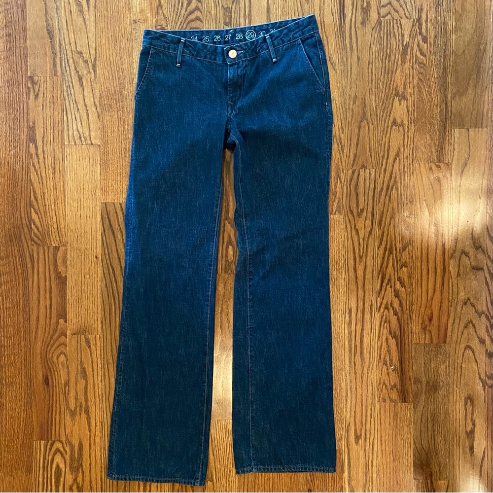 Earnest Sewn Dark Blue Wash Flare Bootcut Low rise Denim Jeans Size 29